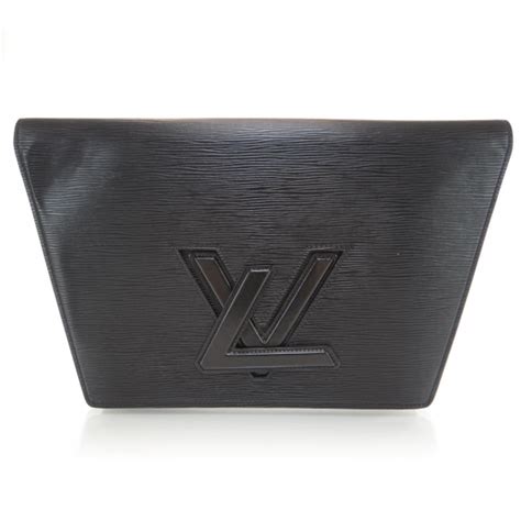 LOUIS VUITTON Epi Pochette Trapeze Black .